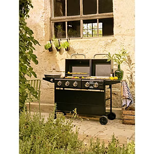 Black uniflame combo burner - black, 5-burner