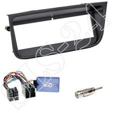 Peugeot 406 (2002-03/2004) 1-DIN Radio Bezels Black + Clarion - Adapter Cable