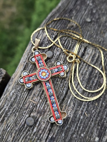 Vintage micro mosaic - mosaic, cross
