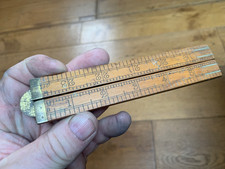 Vintage J.RABONE & SONS Birmingham folding ruler, No. 2550 warrant Boxwood  24"