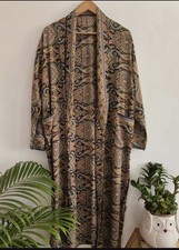 Unisex New Silk Blend Kimono Dressing Gown Robe Paisley Matching Bag Christmas