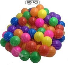 100 Pack PLASTIC SOFT PLAY BALLS FOR CHILDREN PIT BALL MULTICOLOURED
