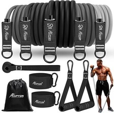 Resistance Bands, Exercise Bands with Handles, 5 Tube Fitness Bands with Door