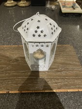 White Metal Candle Holder