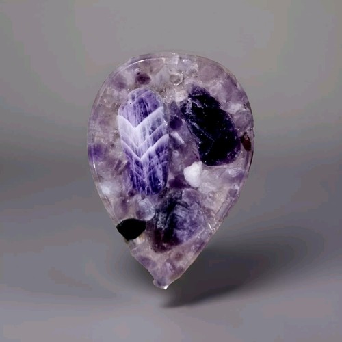 Amethyst palm worry stone - , for