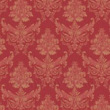 Pack of 5 Dolls House Light Red on Red Leaf Damask Wallpaper Sheets