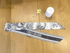 Christian Dior Toile de Jouy Scarf White Grey Brand