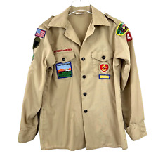 VTG BOY SCOUTS OF AMERICA Button Up Shirt Patches Size Youth 16