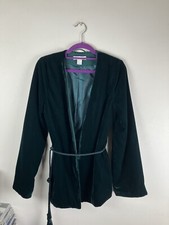 Ladies Dark Green Velvet Type Evening Jacket Size 8 Excellent Condition