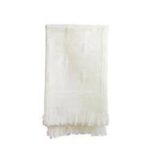 White Baby Christening Shawl Blanket Wrap, Star Pattern for Boy or Girl - NEW