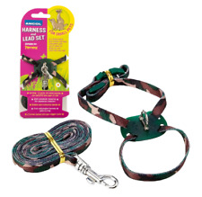 Ancol Ferret Small Animal Collar Lead Harness Sets Camo Camouflage Green Design