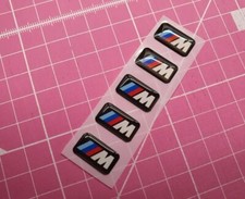 5PCS BMW M Sport Wheel Alloy Badge 3D Emblem Sticker Wheel Decal - 17mm x 9mm