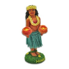 Hawaiian Hula Girl Dancing Car Dashboard Doll 4" Sticky Base from Maui, Hawaii