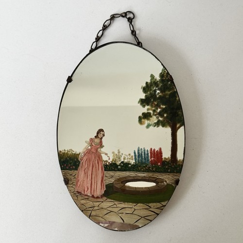 Vintage hand painted oval - vintage,