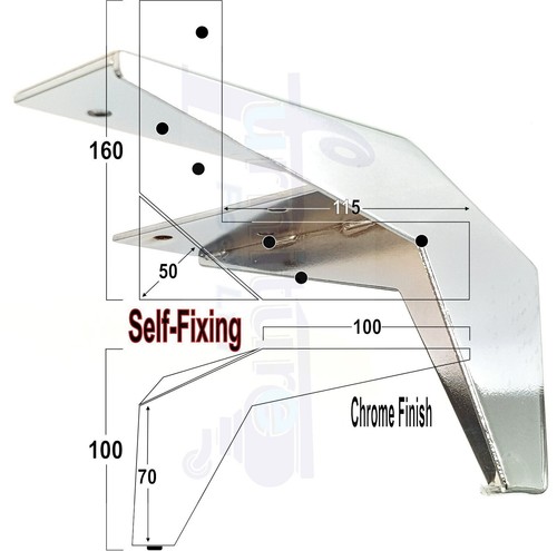 Silver chrome metal legs - silver,