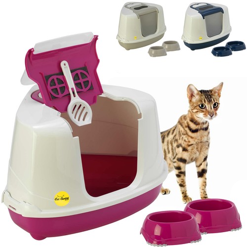 Large corner cat hooded litter - large,