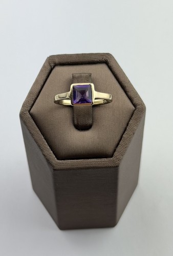 Amethyst 9ct gold ring - amethyst,