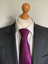 Mens ELEGANT GIEVES & HAWKES WOOL SUIT In CHARCOAL MICRO CHECK 38R *EX-CON*