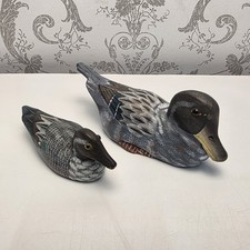 Vintage Wooden Decoy Duck Pair