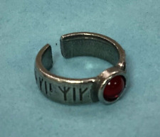Viking Silver Pewter Red Gem Ring (W)