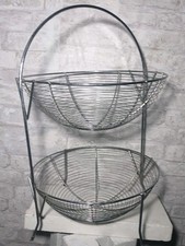 LARGE 2 Tier Chrome Fruit /