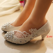 Lace white ivory crystal