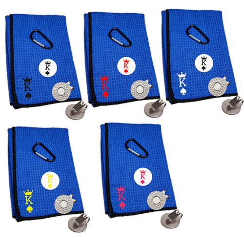 Golf towel blue 16x16in king - golf,