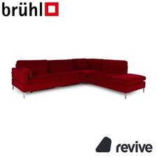 Brühl Alba Fabric Corner Sofa Red Manual Function Sofa Couch