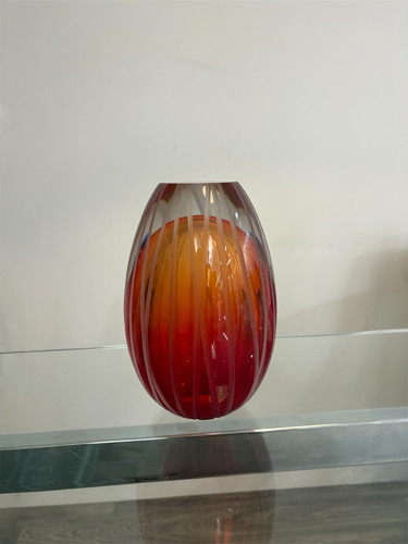 Red orange 219 art glass - art,