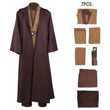 Obi Wan Kenobi Jedi Robe Costume Men’s Tunic Hooded Cloak Cosplay Full Set