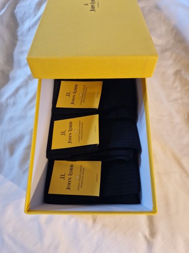 John lobb black wool socks - lobb,