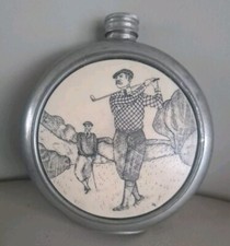 Vintage Golf Hip Flask