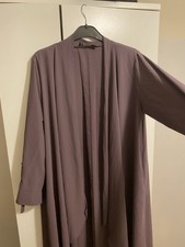 A Lilac/purple Silk Open Abaya