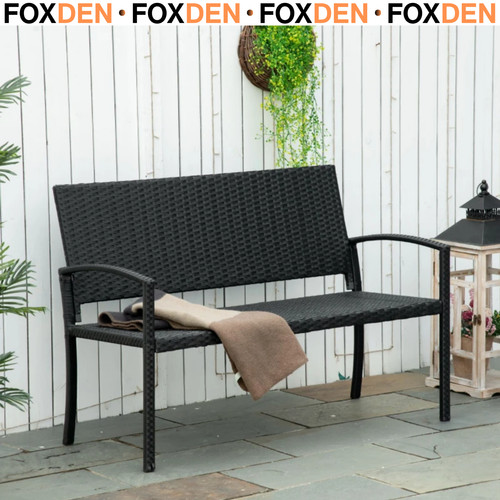 Seater black garden bench - garden,