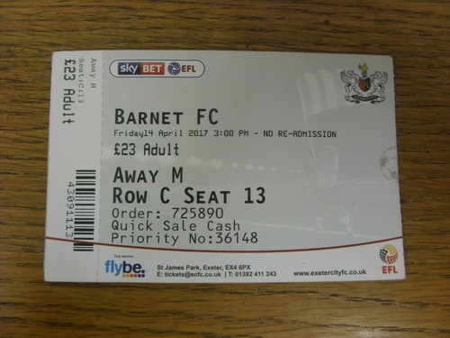2017 ticket exeter city - ticket:,
