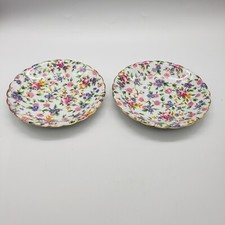 Vintage Atlas Chintz Pair Replacement Saucers Old Cottage (M)