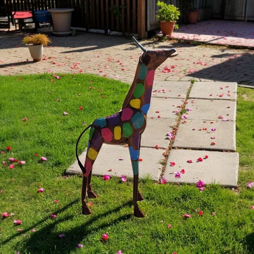 Handmade metal art giraffe - handmade,