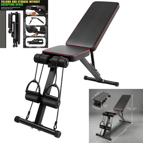 Dumbbell stool sit - ups, bench