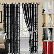 Fully Lined Luxury Quality Best Jacquard Eyelet Ready Made Pair CLEO Curtains