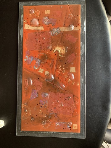 Large fused glass metal - &, wall