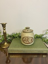 Presingoll Cornish Studio Pottery Garlic Jar Storage Beige
