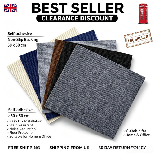 Self adhesive carpet - adhesive, tiles