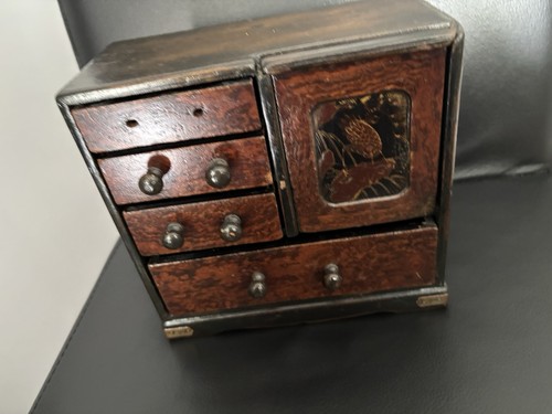 Vintage wood mini chest - vintage,