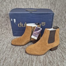 DUBARRY Of Ireland Bray Women Size 3 EU35 Camel Brown Suede Chelsea Ankle Boots