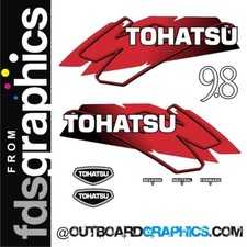 Tohatsu 9.8 2 stroke outboard engine decals/sticker kit