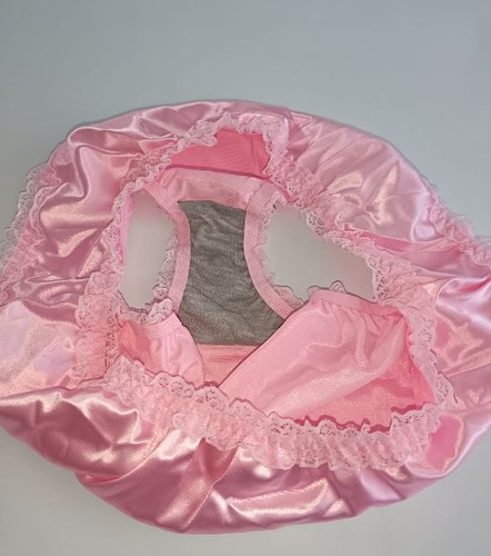 Pink satin knickers silky - pink,