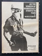 MARK STEWART - VENEER OF DEMOCRACY 985 15X11" Poster Sized Press Advert L232