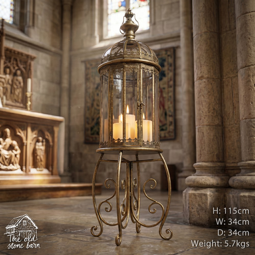 Glass matel candle lantern - matel,