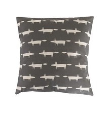 Scion Charcoal Grey Little Mini Mr Fox Cushion Cover 16" - Handmade
