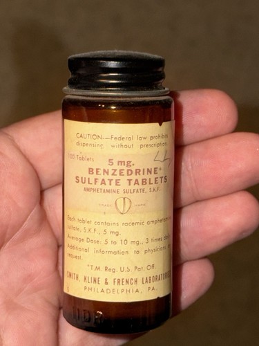 Benzedrine amphetamine bottle - benzedrine,